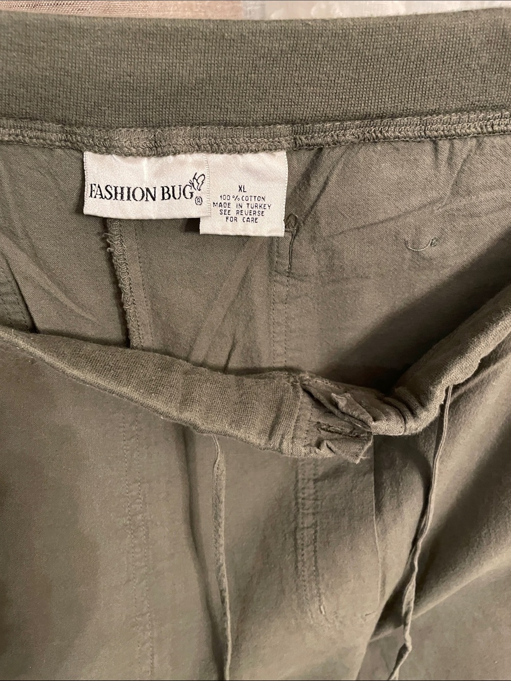Fashion Bug Olive Green Drawstring Utility Pants